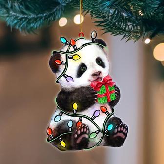 Ornament- Panda Christmas Light Hanging Ornament Dog Ornament, Car Ornament, Christmas Ornament - Thegiftio UK