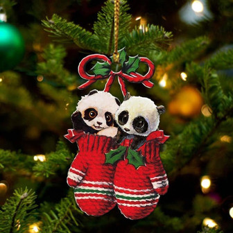Ornament- Panda Inside Your Gloves Christmas Holiday-Two Sided Ornament, Christmas Ornament, Car Ornament - Thegiftio UK