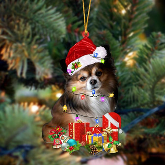 Ornament- Papillon 2-Dog Be Christmas Tree Hanging Ornament, Happy Christmas Ornament, Car Ornament - Thegiftio UK