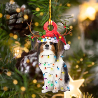 Ornament- Papillon Christmas Shape Ornament, Happy Christmas Ornament, Car Ornament - Thegiftio UK