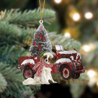 Ornament- Papillon-Christmas Truck Two Sided Ornament, Happy Christmas Ornament, Car Ornament - Thegiftio UK