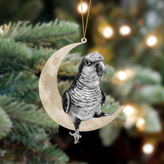 Ornament- Parrot Sits On The Moon Hanging Ornament Dog Ornament, Car Ornament, Christmas Ornament - Thegiftio UK