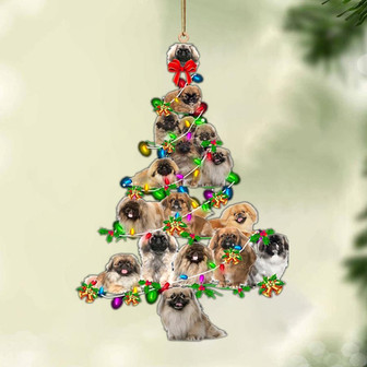 Ornament- Pekingese-Christmas Tree Lights-Two Sided Ornament, Happy Christmas Ornament, Car Ornament - Thegiftio UK