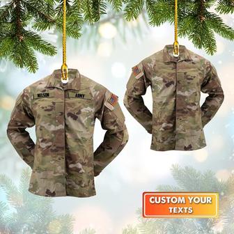 Ornament - Personalized Army Military Uniform Name Custom Shape Flat Ornament, Army Ornment Decor, Home Decor, Ornament Christmas - Thegiftio UK