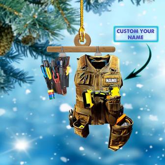 Ornament - Personalized Electrician Custom Name Custom Shaped Flat Ornament Christmas - Thegiftio UK