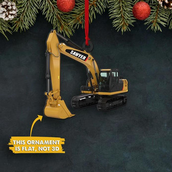 Ornament Personalized Excavator, Christmas Ornament for Truck, Hanging Decor, Car Decor Excavator - Thegiftio UK
