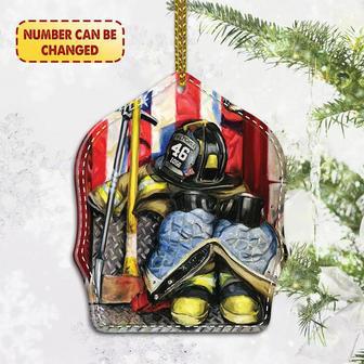 Ornament - Personalized Fire Clothing Set Helmet Shield Firefighter Ornament - Thegiftio UK