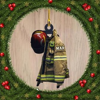 Ornament - Personalized Name Firefighter Ornament Hanger Decor, Custom Shaped Flat Ornament Christmas, Christmas Decor - Thegiftio UK