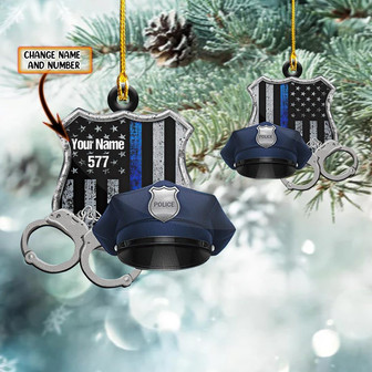 Ornament - Personalized Police Combo Shaped Flat Ornament Christmas, Gift for Police, Christmas Decor - Thegiftio UK