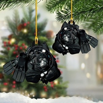 Ornament - Personalized Scuba Diving Equipment Ornament Shaped Christmas, Custom Shape Flat Ornament - Thegiftio