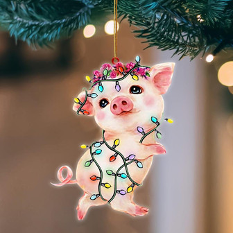 Ornament- Pig Christmas Light Hanging Ornament Dog Ornament, Car Ornament, Christmas Ornament - Thegiftio