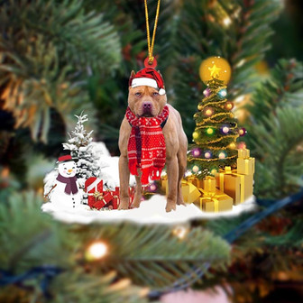 Ornament- Pit Bull Christmas Ornament Dog Ornament, Car Ornament, Christmas Ornament - Thegiftio UK