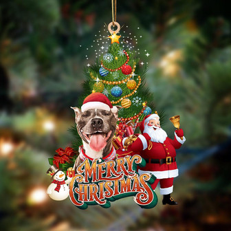 Ornament- Pitbull 2-Christmas Tree&Dog Hanging Ornament, Happy Christmas Ornament, Car Ornament - Thegiftio UK