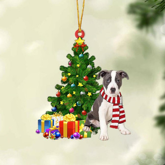 Ornament- Pitbull 3-Christmas Star Hanging Ornament, Happy Christmas Ornament, Car Ornament - Thegiftio UK
