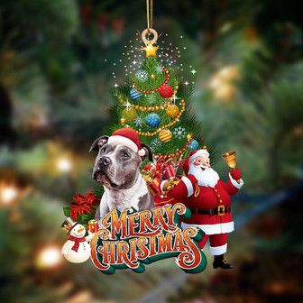 Ornament- Pitbull 4-Christmas Tree&Dog Hanging Ornament, Happy Christmas Ornament, Car Ornament - Thegiftio UK