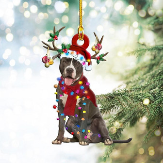 Ornament- Pitbull Christmas Shape Ornament, Happy Christmas Ornament, Car Ornament - Thegiftio UK
