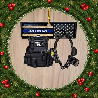 Ornament - Police Come Home Safe Shaped Ornament - Police Gift - Police Christmas Day Hanger Decor, Custom Shaped Flat Ornament Christmas - Thegiftio UK