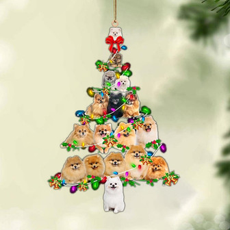 Ornament- Pomeranian-Christmas Tree Lights-Two Sided Ornament, Happy Christmas Ornament, Car Ornament - Thegiftio UK