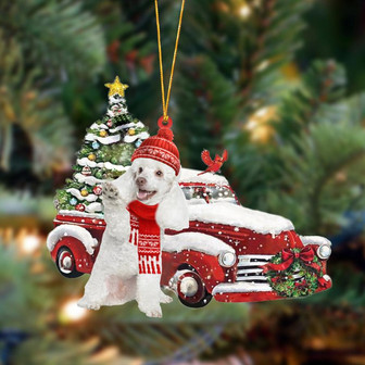 Ornament- Poodle 3-Christmas Car Two Sided Ornament, Happy Christmas Ornament, Car Ornament - Thegiftio UK