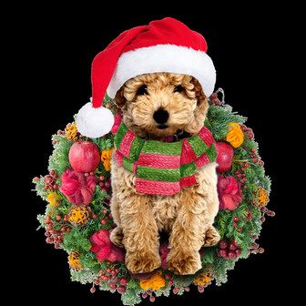 Ornament- Poodle Christmas Ornament, Happy Christmas Ornament, Car Ornament - Thegiftio UK