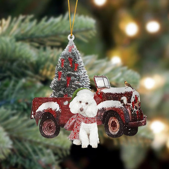 Ornament- Poodle-Christmas Truck Two Sided Ornament, Happy Christmas Ornament, Car Ornament - Thegiftio UK