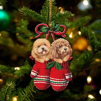 Ornament- Poodle Inside Your Gloves Christmas Holiday-Two Sided Ornament, Christmas Ornament, Car Ornament - Thegiftio UK