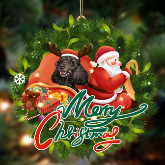 Ornament- Poodle-Santa & dog Hanging Ornament, Happy Christmas Ornament, Car Ornament - Thegiftio UK