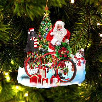 Ornament- Poodle On Santa's Bike Ornament Dog Ornament, Car Ornament, Christmas Ornament - Thegiftio UK