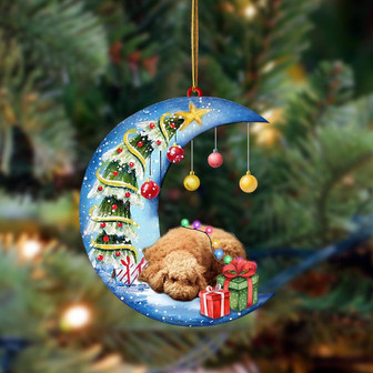Ornament- Poodle-Sleep On The Moon Christmas Two Sided Ornament, Happy Christmas Ornament, Car Ornament - Thegiftio UK