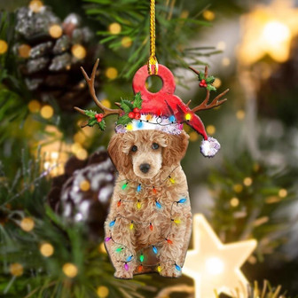 Ornament- Poodles Christmas Shape Ornament, Happy Christmas Ornament, Car Ornament - Thegiftio UK