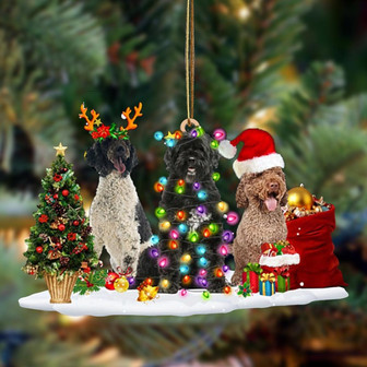 Ornament- Portuguese Water Dog-Christmas Dog Friends Hanging Ornament, Happy Christmas Ornament, Car Ornament - Thegiftio UK