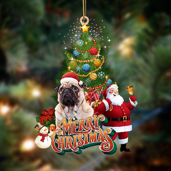 Ornament- Pug 7-Christmas Tree&Dog Hanging Ornament, Happy Christmas Ornament, Car Ornament - Thegiftio UK