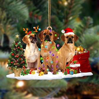 Ornament- Puggle-Christmas Dog Friends Hanging Ornament, Happy Christmas Ornament, Car Ornament - Thegiftio UK