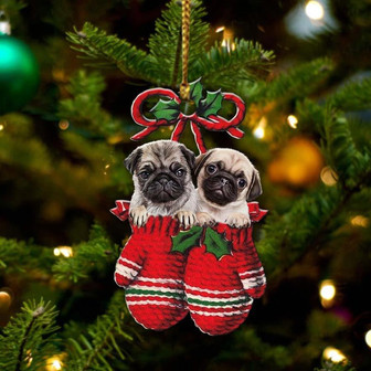 Ornament- Pugs Inside Your Gloves Christmas Holiday-Two Sided Ornament, Christmas Ornament, Car Ornament - Thegiftio UK