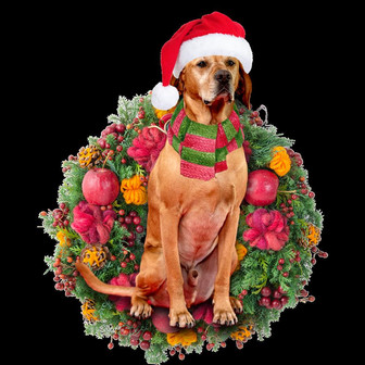 Ornament- Red Labrador Christmas Ornament, Happy Christmas Ornament, Car Ornament - Thegiftio UK