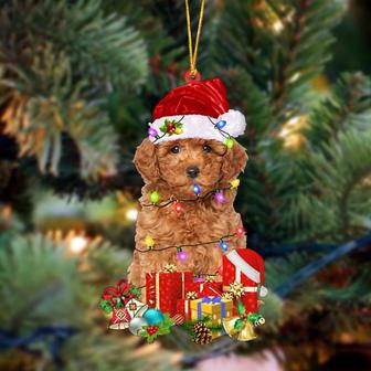 Ornament- RED Miniature Poodle-Dog Be Christmas Tree Hanging Ornament, Happy Christmas Ornament, Car Ornament - Thegiftio UK