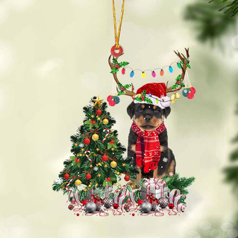 Ornament- Rottweiler 2-Christmas Tree Gift Hanging Ornament, Happy Christmas Ornament, Car Ornament - Thegiftio UK