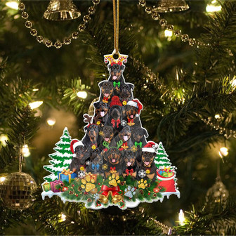 Ornament- Rottweiler Full The Christmas Tree-Two Sided Ornament, Happy Christmas Ornament, Car Ornament - Thegiftio UK