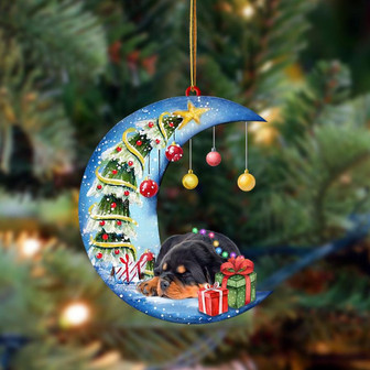 Ornament- Rottweiler-Sleep On The Moon Christmas Two Sided Ornament, Happy Christmas Ornament, Car Ornament - Thegiftio UK
