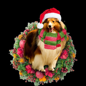 Ornament- Rough Collie Christmas Ornament, Happy Christmas Ornament, Car Ornament - Thegiftio UK