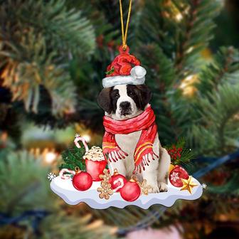 Ornament- Saint Bernard-Better Christmas Hanging Ornament, Happy Christmas Ornament, Car Ornament - Thegiftio UK