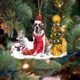 Ornament- Saint Bernard Christmas Ornament Dog Ornament, Car Ornament, Christmas Ornament - Thegiftio UK