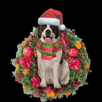 Ornament- Saint Bernard Christmas Ornament, Happy Christmas Ornament, Car Ornament - Thegiftio UK
