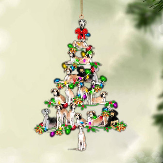 Ornament- Saluki-Christmas Tree Lights-Two Sided Ornament, Happy Christmas Ornament, Car Ornament - Thegiftio UK