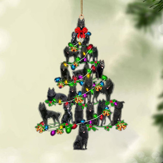 Ornament- Schipperke-Christmas Tree Lights-Two Sided Ornament, Happy Christmas Ornament, Car Ornament - Thegiftio UK