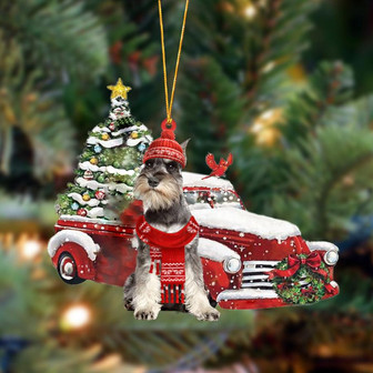 Ornament- Schnauzer 2-Christmas Car Two Sided Ornament, Happy Christmas Ornament, Car Ornament - Thegiftio UK
