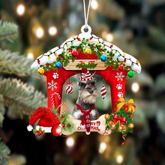Ornament- Schnauzer-Christmas House Two Sided Ornament, Happy Christmas Ornament, Car Ornament - Thegiftio UK