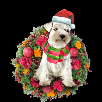 Ornament- Schnauzer Christmas Ornament, Happy Christmas Ornament, Car Ornament - Thegiftio UK