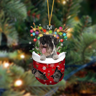 Ornament- Schnauzer-In Christmas Pocket Two Sides Ornament, Happy Christmas Ornament, Car Ornament - Thegiftio UK