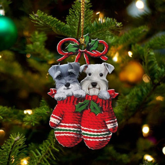 Ornament- Schnauzer Inside Your Gloves Christmas Holiday-Two Sided Ornament, Christmas Ornament, Car Ornament - Thegiftio UK